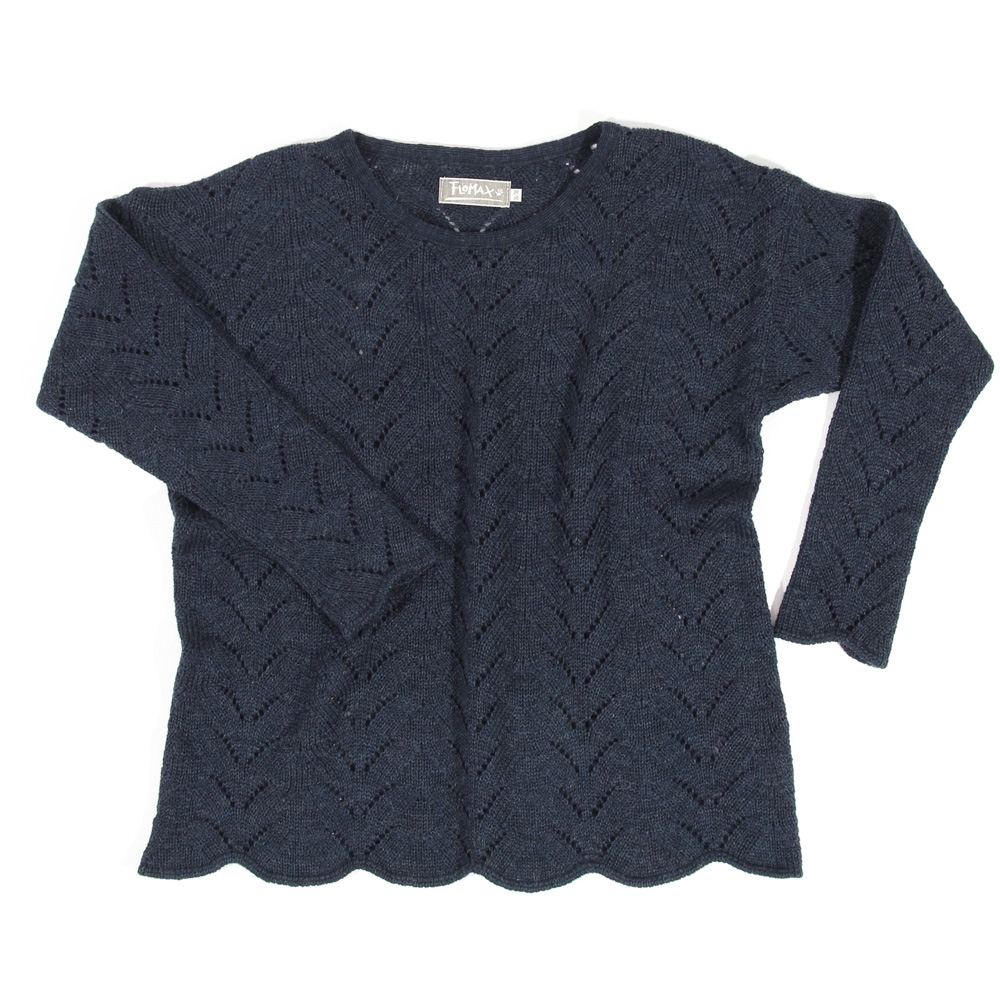 Ajour Oversize Pullover Sina | nachtblau
